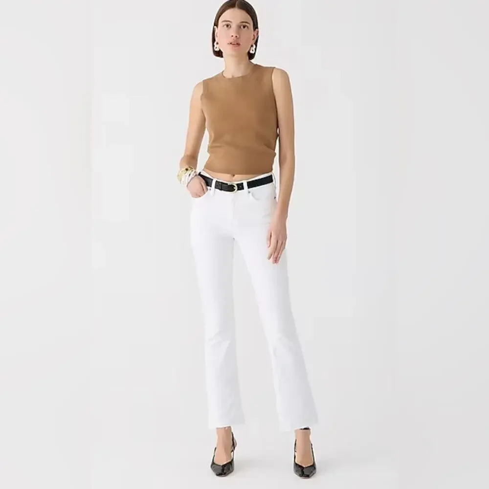 NEW J. Crew Size 4 Size 26 9" demi-boot crop jean in‎ white wash NWT